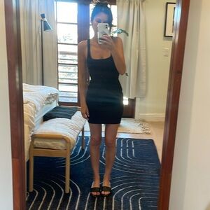 NWT Whimsy+Row square neck ribbed mini dress in black XS - Sonja